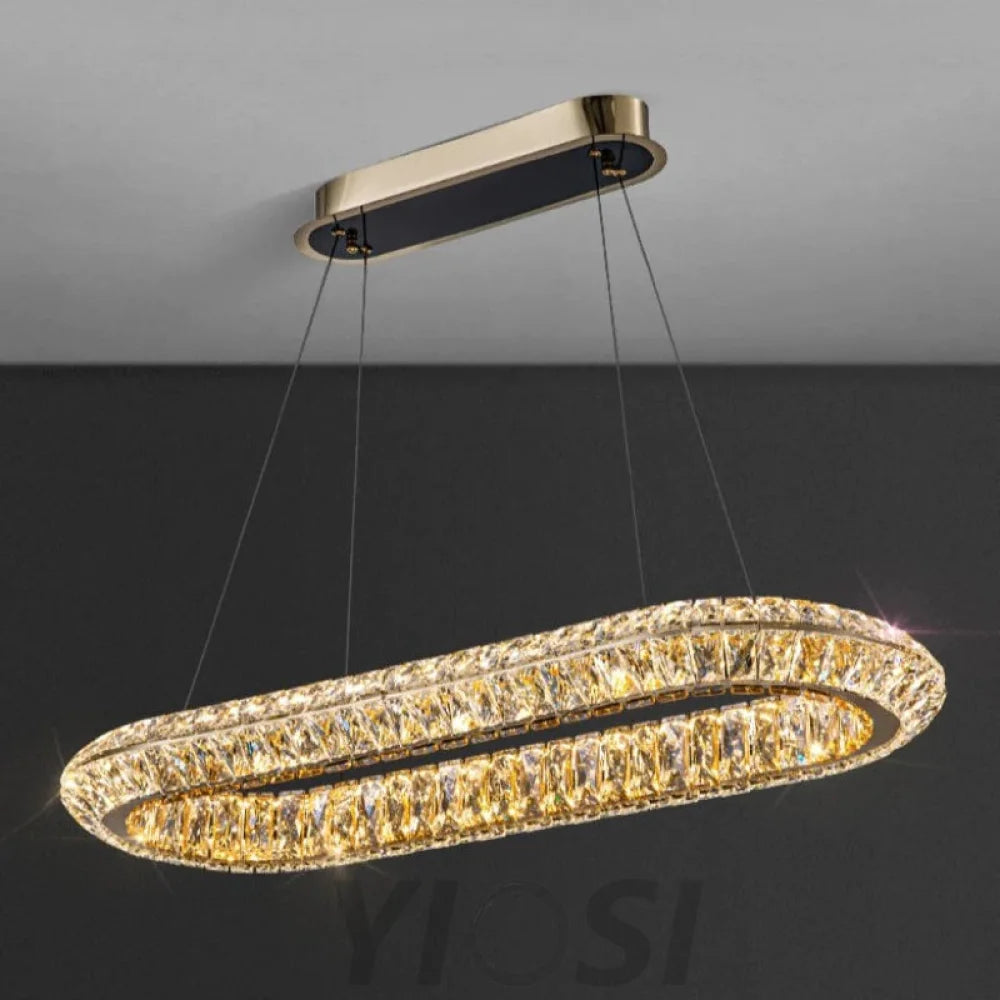 Emilia Modern Crystal Oval Chandelier For Dining Room