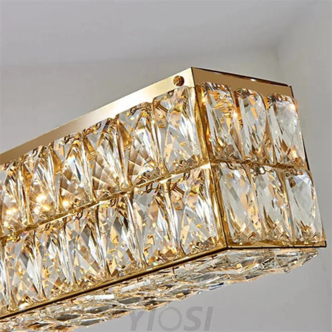 Emilia Modern Crystal Rectangle Chandelier Island