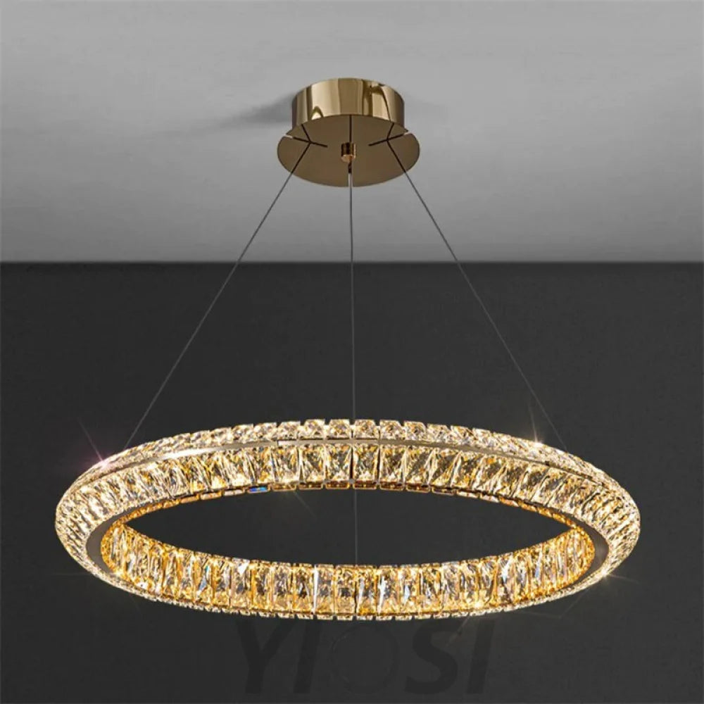 Emilia Modern Crystal Ring Round Chandelier Chandeliers