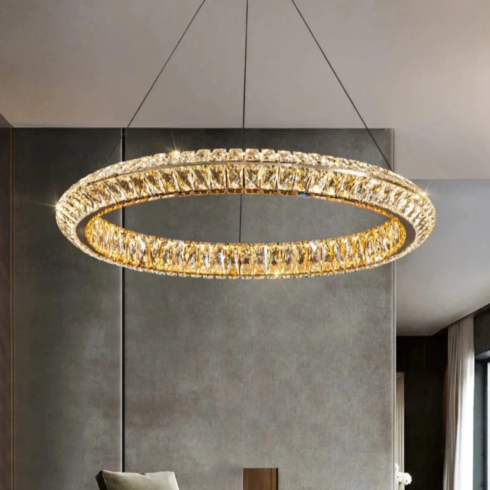 Emilia Modern Crystal Ring Round Chandelier Chandeliers