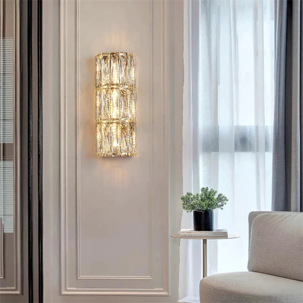 Emilia Modern Crystal Wall Sconce 5.9’’ W X 14’’ H