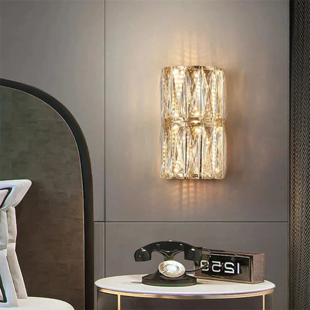 Emilia Modern Crystal Wall Sconce 5.9’’ W X 9.5’’ H