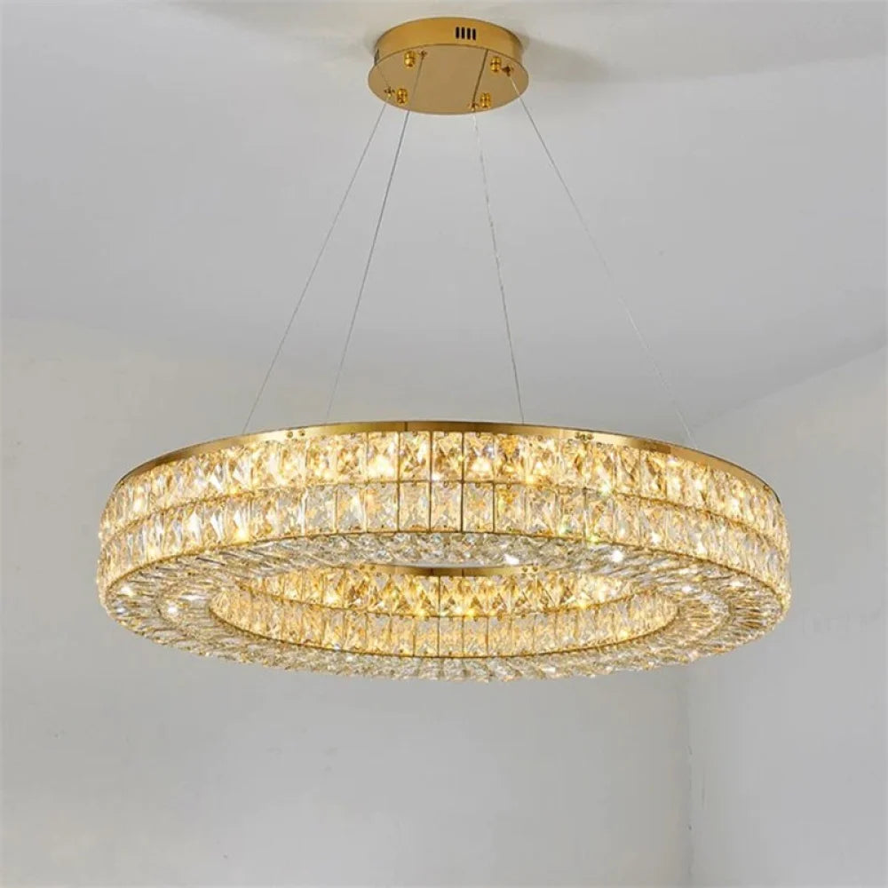 Emilia Modern Crystal Wheel Round Chandelier 24’’ D