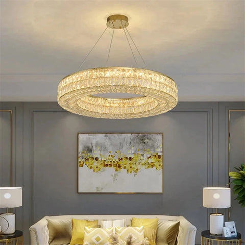 Emilia Modern Crystal Wheel Round Chandelier 40’’ D