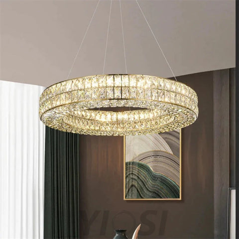 Emilia Modern Crystal Wheel Round Chandelier