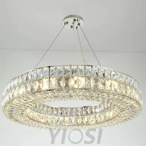 Emilia Modern Crystal Wheel Round Chandelier Chrome Chandeliers