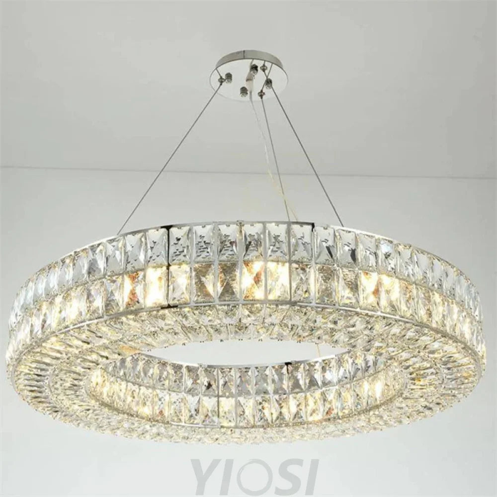 Emilia Modern Crystal Wheel Round Chandelier Chrome Chandeliers