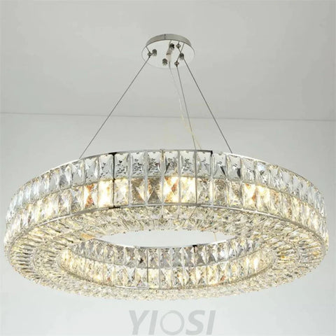 Emilia Modern Crystal Wheel Round Chandelier Chrome Chandeliers