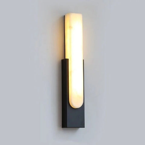 Emilia Modern Linear Alabaster Wall Sconce Lamp Black Wall Sconce For Bedroom Dining Room Stairways