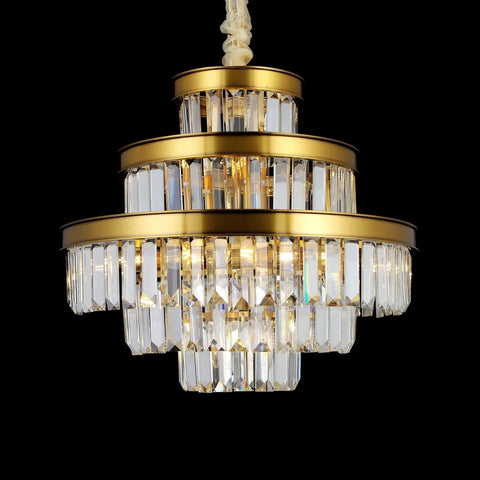 Emilia Tiered Odeon Fringe Crystal Chandelier - -1-Yiosilamp