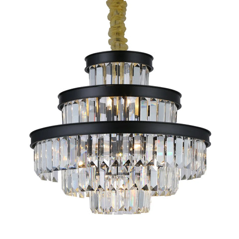 Emilia Tiered Odeon Fringe Crystal Chandelier - -1-Yiosilamp