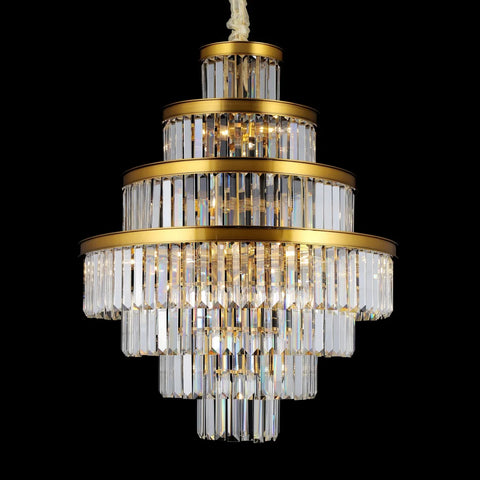 Emilia Tiered Odeon Fringe Crystal Chandelier - -1-Yiosilamp