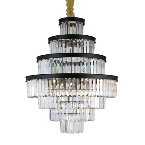 Emilia Tiered Odeon Fringe Crystal Chandelier - -1-Yiosilamp