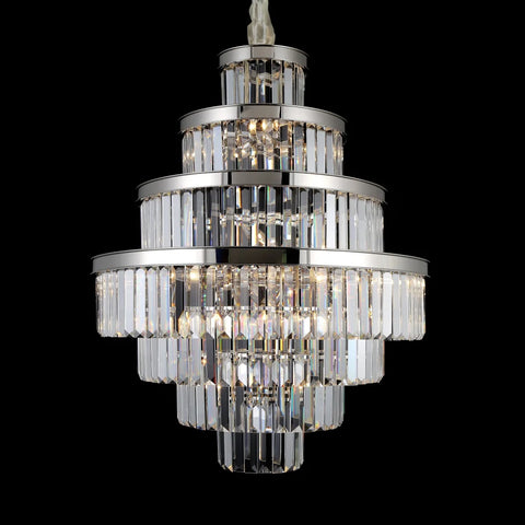 Emilia Tiered Odeon Fringe Crystal Chandelier - -1-Yiosilamp