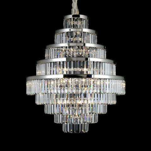 Emilia Tiered Odeon Fringe Crystal Chandelier - -1-Yiosilamp