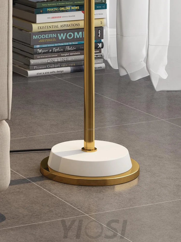 Emmental Floor Lamp ∅ 17.3″ - Gold&Black, Gold&White-1-Yiosilamp