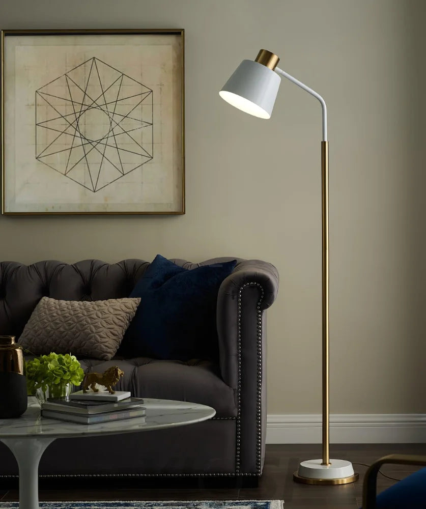 Emmental Floor Lamp ∅ 17.3″ - Gold&Black, Gold&White-1-Yiosilamp