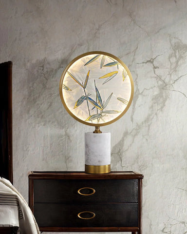 Enamel Table Lamp ∅ 11.4″ - Alabaster-1-Yiosilamp