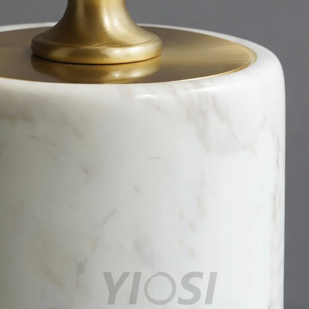 Enamel Table Lamp ∅ 11.4″ - Alabaster-1-Yiosilamp