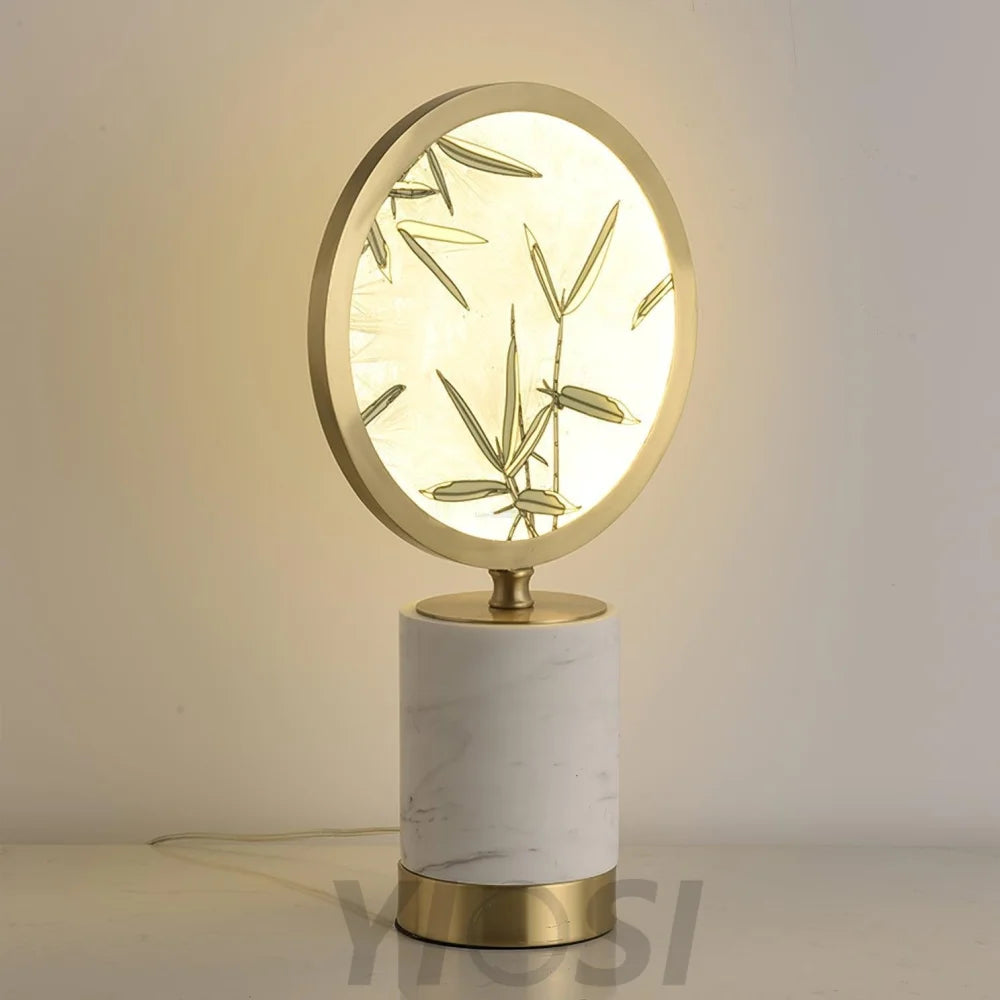 Enamel Table Lamp ∅ 11.4″ - Alabaster-1-Yiosilamp