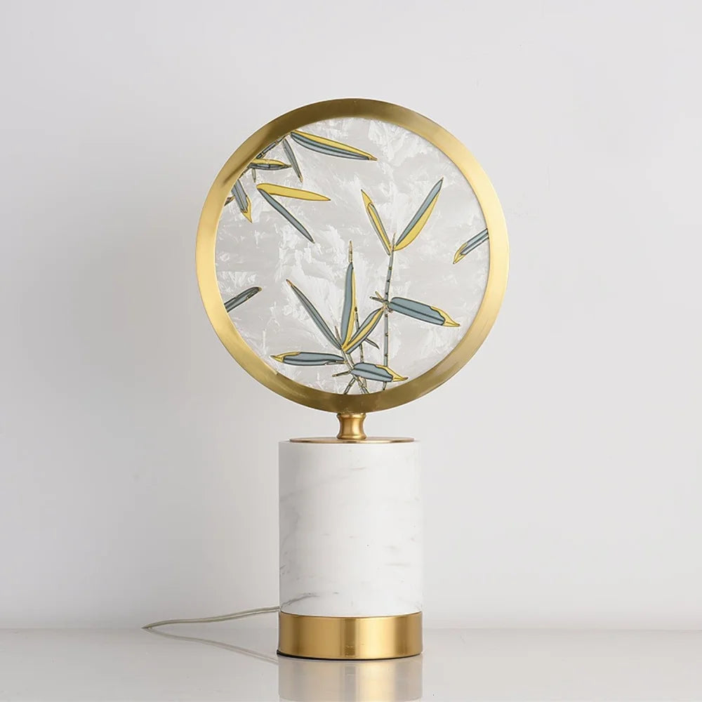 Enamel Table Lamp ∅ 11.4″ - Alabaster-1-Yiosilamp