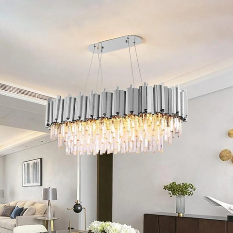 chandelier over kitchen island 