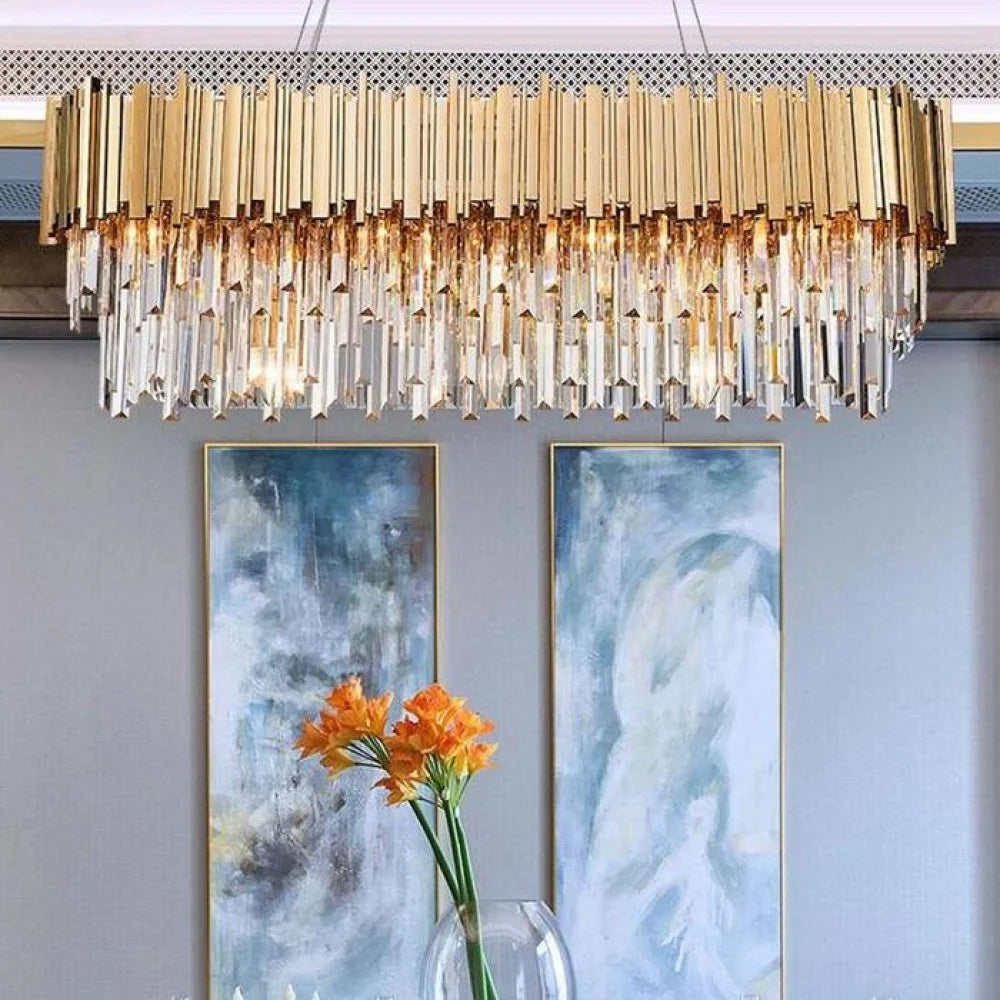 chandelier in living room