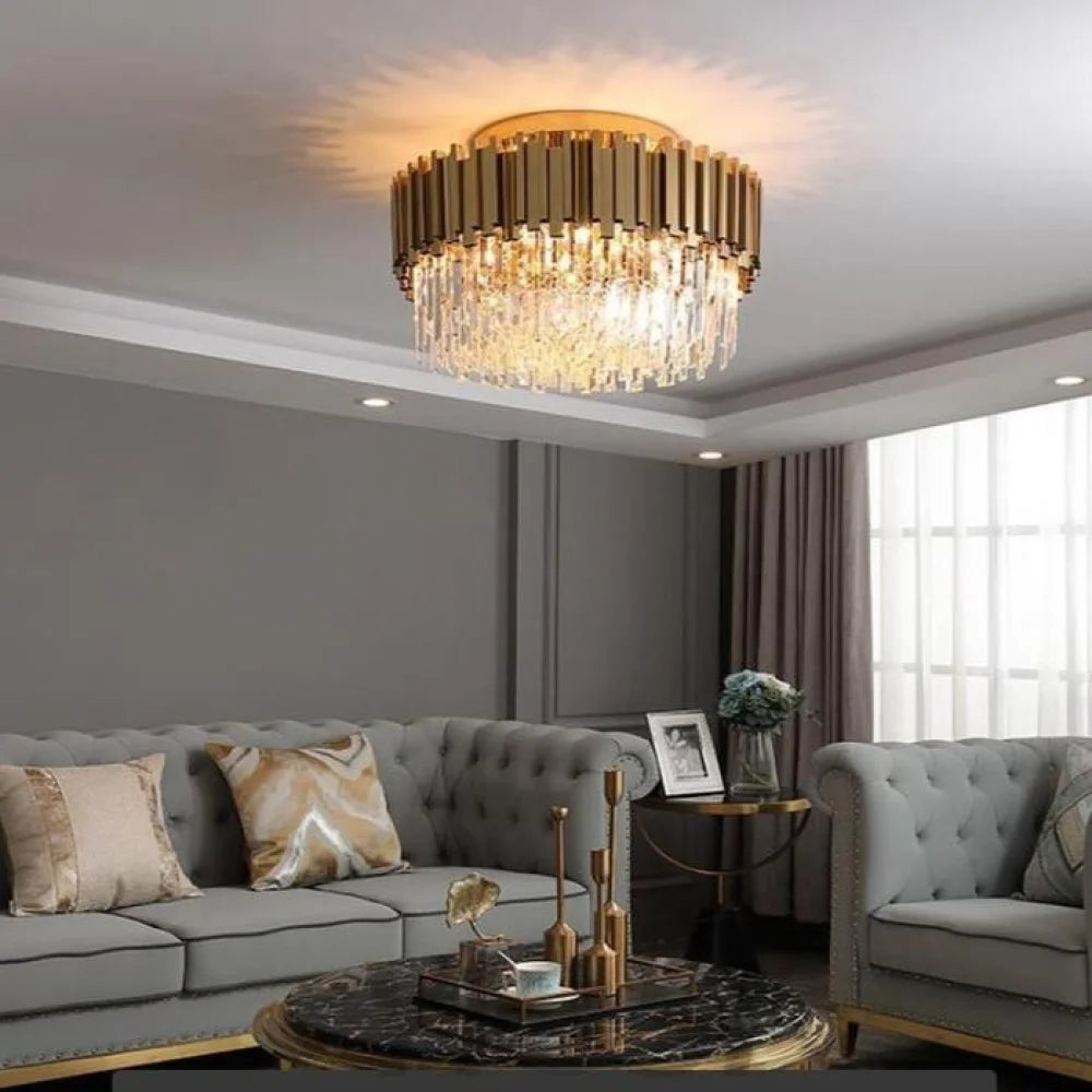 chandelier in living room