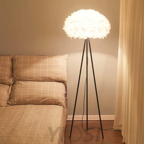 Eos Feather Floor Lamp  ∅ 19.6″ - Feather-1-Yiosilamp