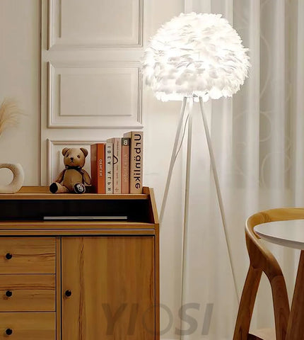 Eos Feather Floor Lamp  ∅ 19.6″ - Feather-1-Yiosilamp