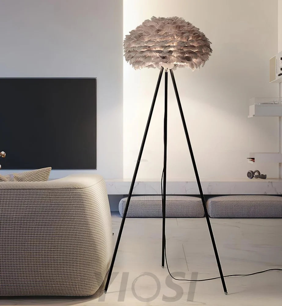 Eos Feather Floor Lamp  ∅ 19.6″ - Feather-1-Yiosilamp