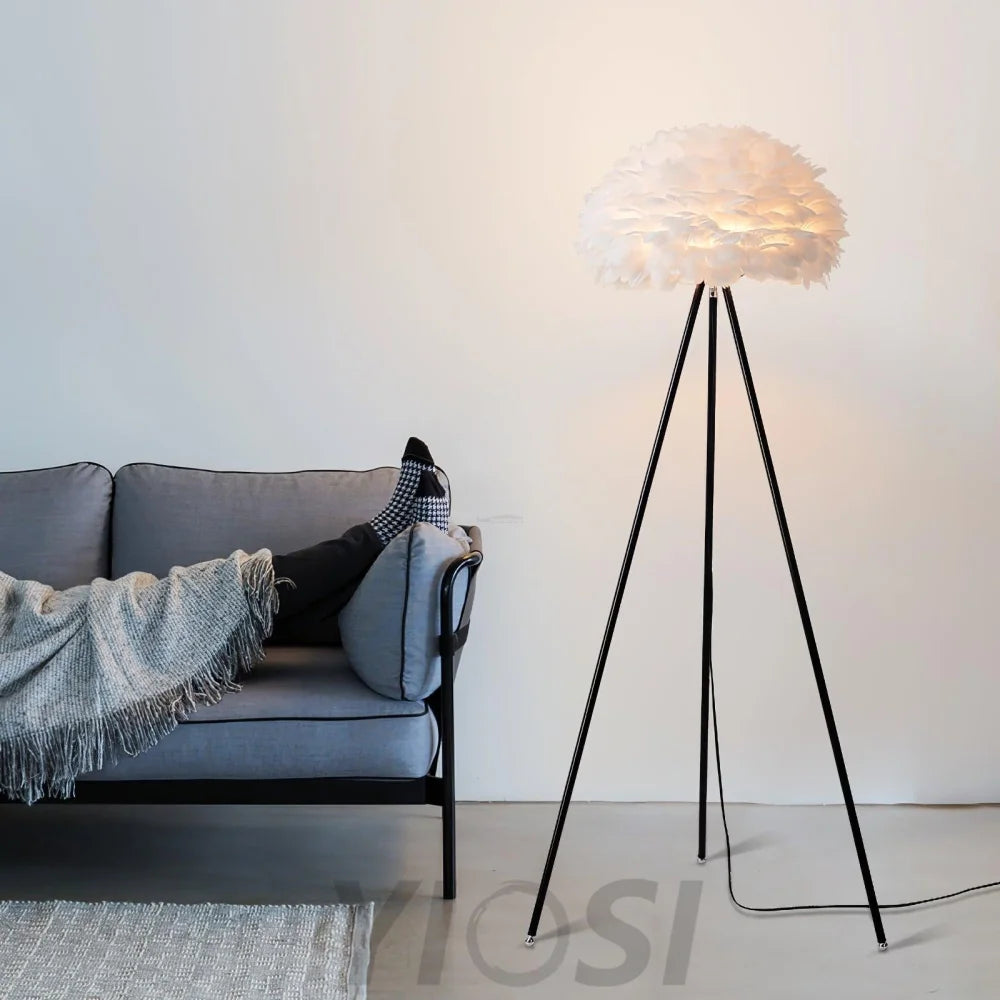 Eos Feather Floor Lamp  ∅ 19.6″ - Feather-1-Yiosilamp