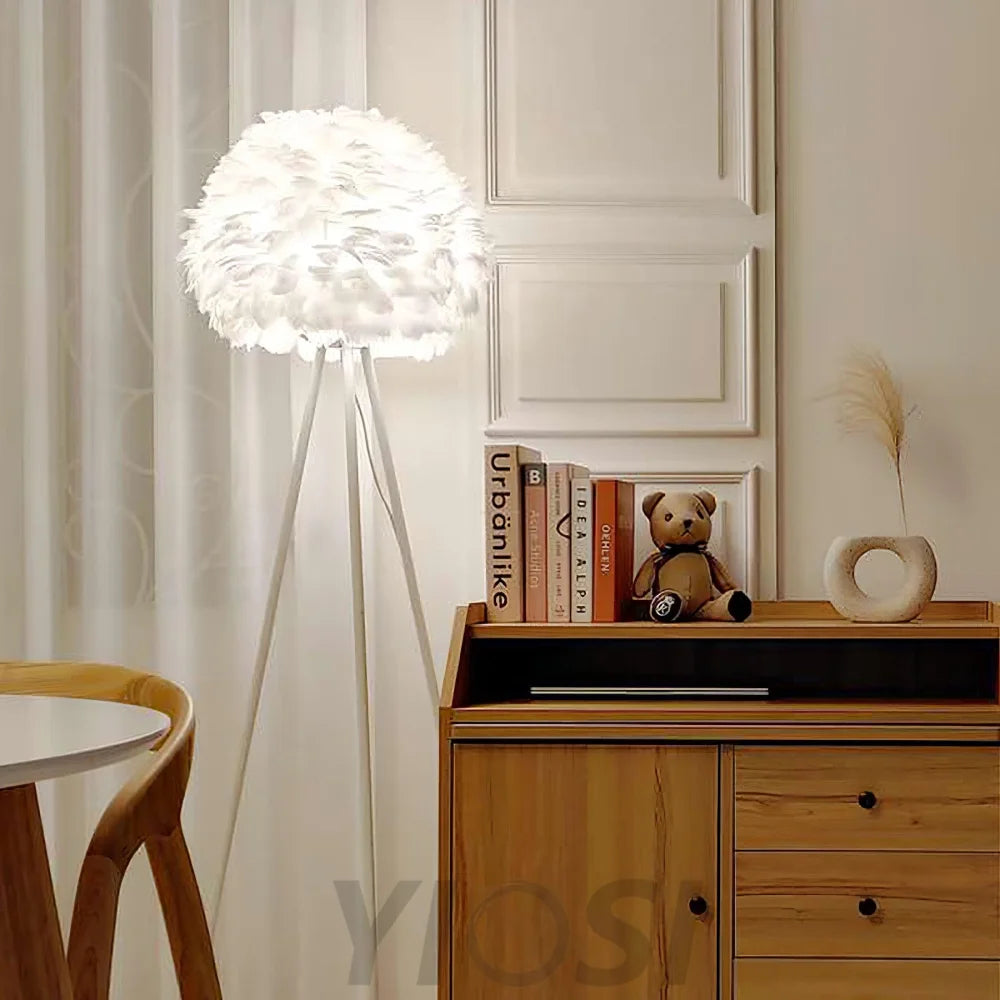 Eos Feather Floor Lamp  ∅ 19.6″ - Feather-1-Yiosilamp