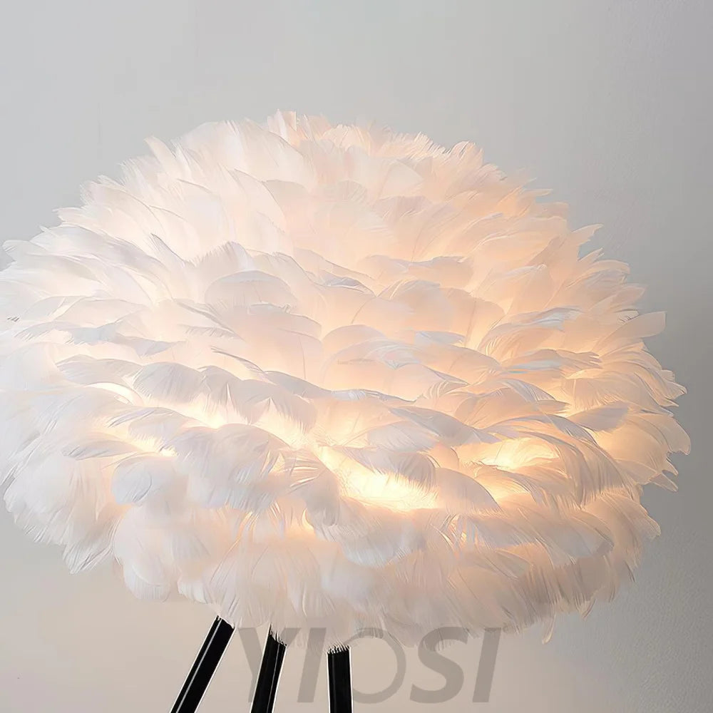 Eos Feather Floor Lamp  ∅ 19.6″ - Feather-1-Yiosilamp