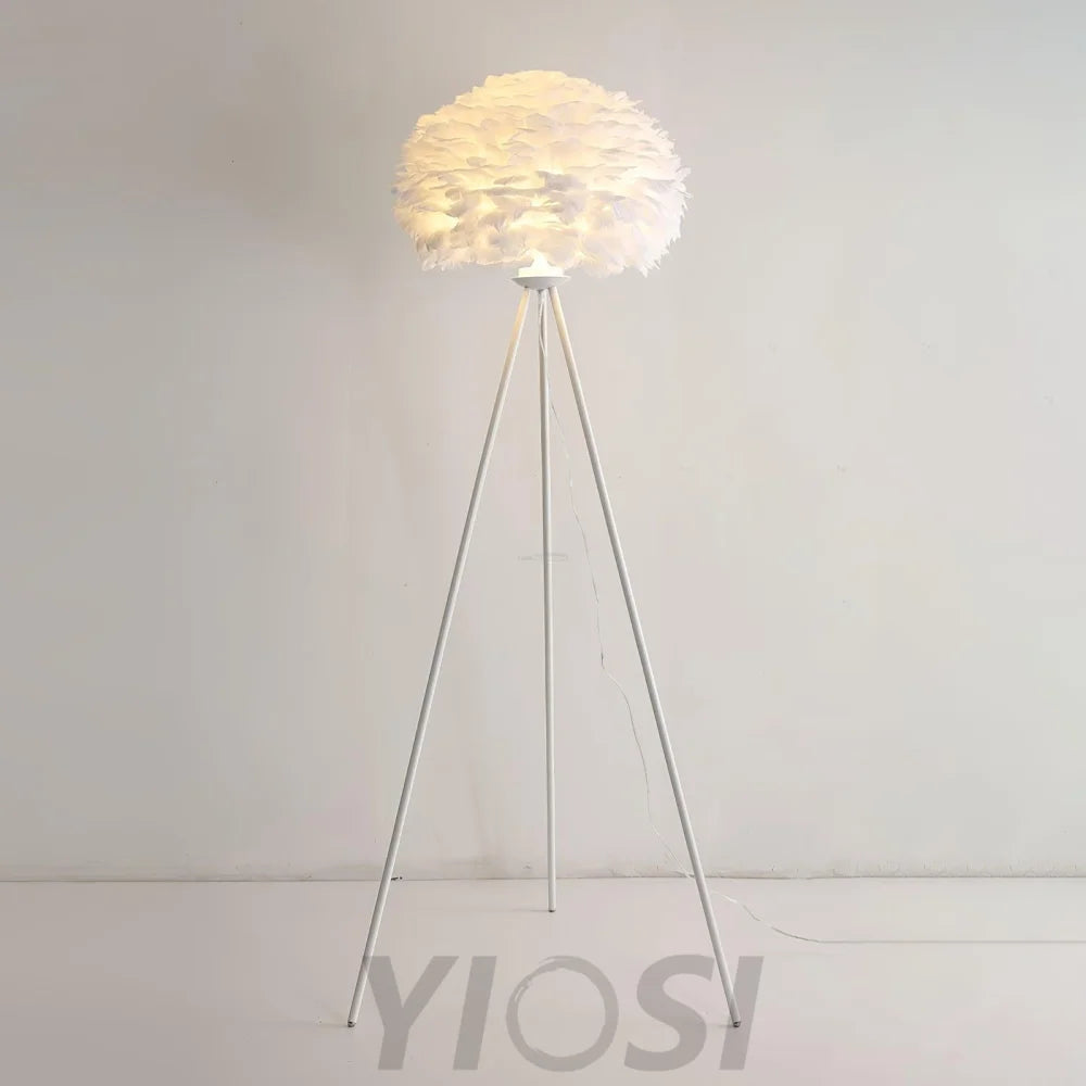 Eos Feather Floor Lamp  ∅ 19.6″ - Feather-1-Yiosilamp