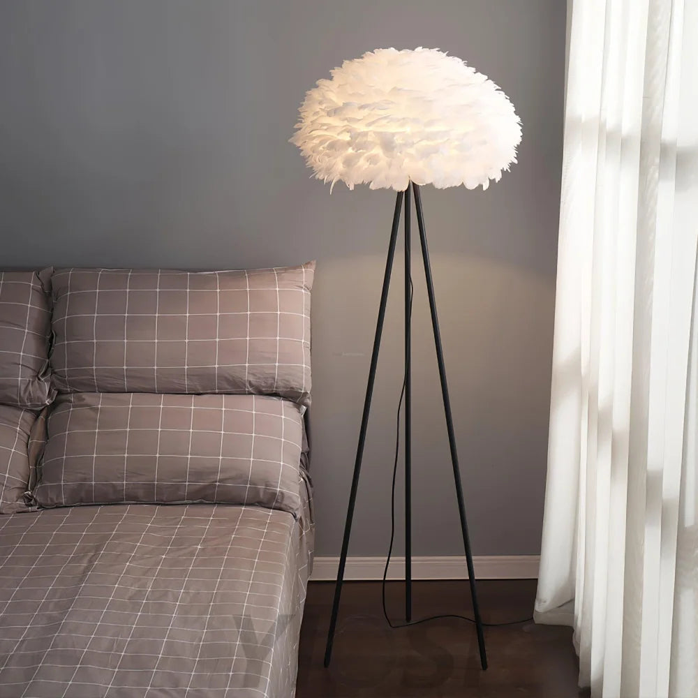 Eos Feather Floor Lamp  ∅ 19.6″ - Feather-1-Yiosilamp