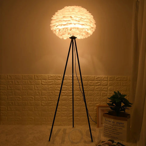 Eos Feather Floor Lamp  ∅ 19.6″ - Feather-1-Yiosilamp