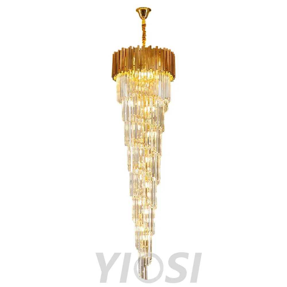 Essence Modern Luxury Gold Spiral Crystal Chandelier Chandeliers