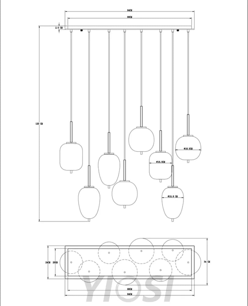 Eternal Modern Smoky Glass Linear Chandelier Chandeliers