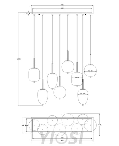 Eternal Modern Smoky Glass Linear Chandelier Chandeliers