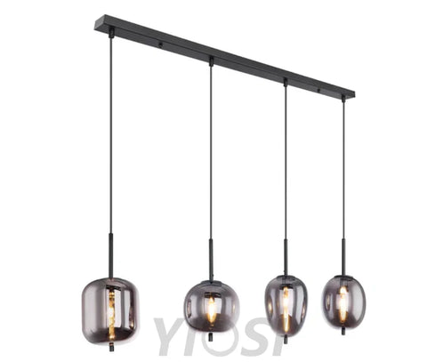 Eternal Modern Smoky Glass Linear Chandelier Chandeliers