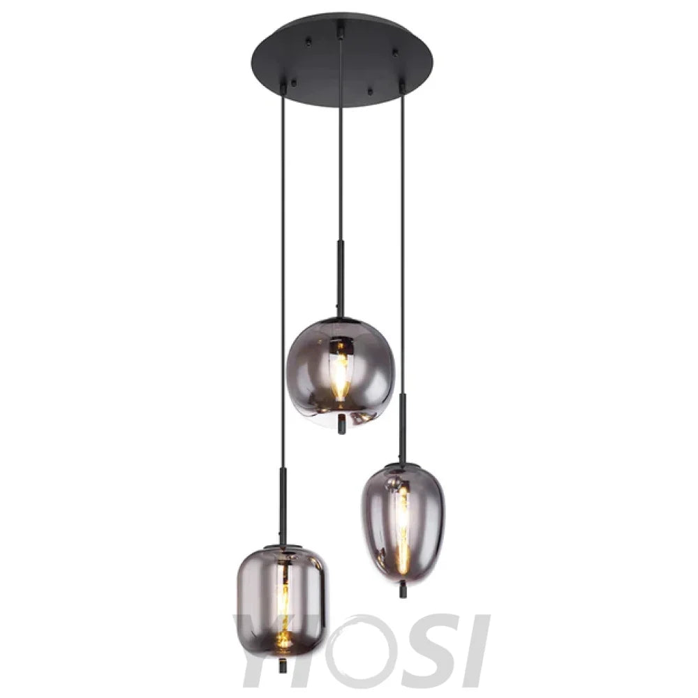 Eternal Modern Smoky Glass Linear Chandelier Chandeliers