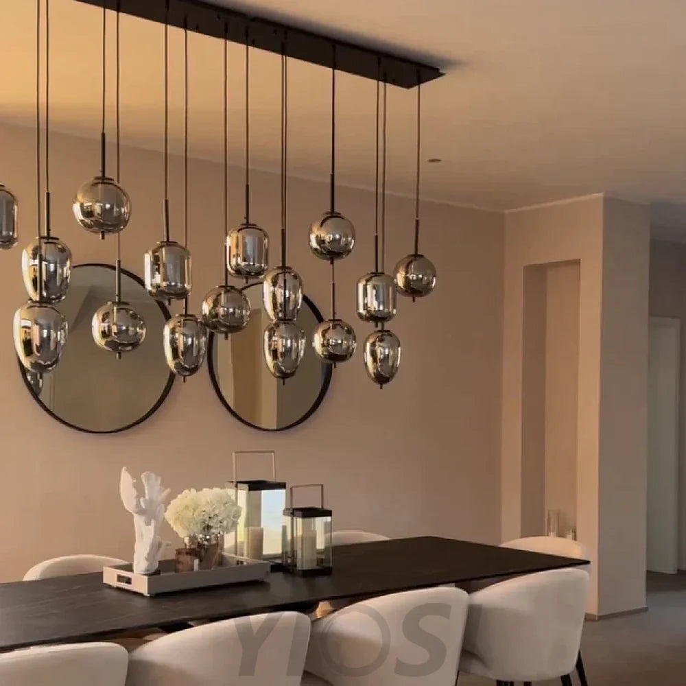 Eternal Modern Smoky Glass Linear Chandelier Chandeliers