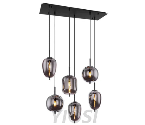 Eternal Modern Smoky Glass Linear Chandelier Chandeliers