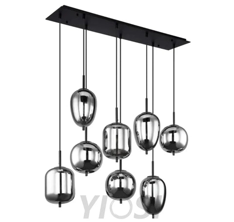 Eternal Modern Smoky Glass Linear Chandelier Chandeliers