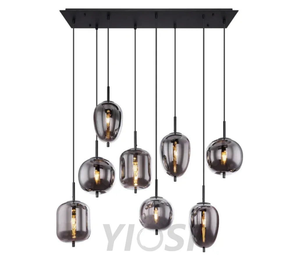 Eternal Modern Smoky Glass Linear Chandelier Chandeliers