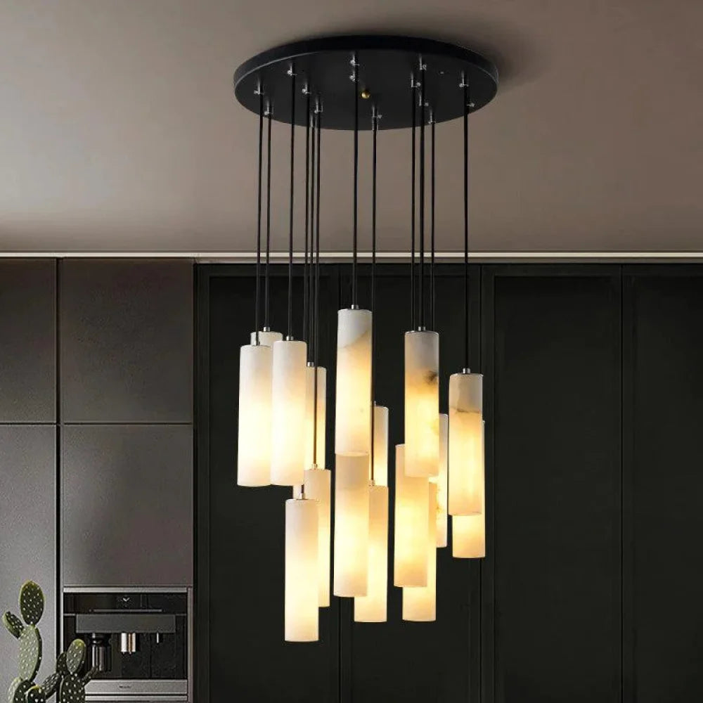 Eudora Alabaster Modern Pendant Light For Foyer And Staircase Area Chandelier