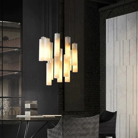 Eudora Alabaster Modern Pendant Light For Foyer And Staircase Area Chandelier