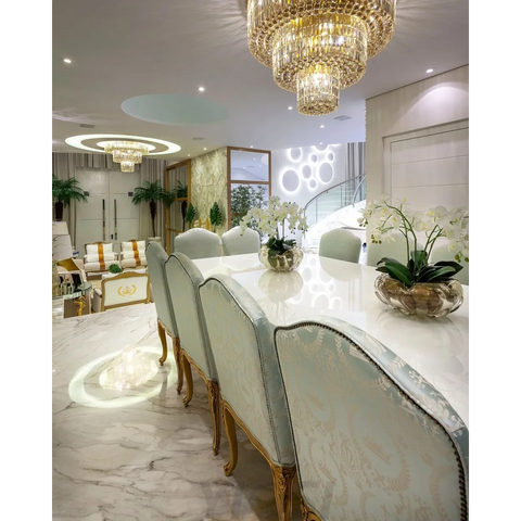 Extra Large Gold Flush Mount Crystal Light Round 3-Layers Decorative Living Room/Dining Room
