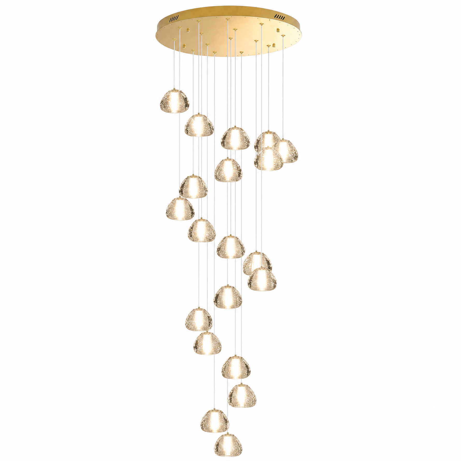 20-Light Bowl-Shaped Staircase Lights - Gold